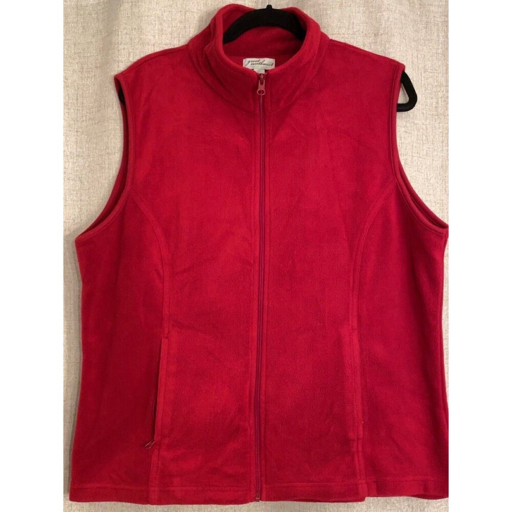 GoGo Sports Inc. Red Fleece Vest Mens Size XL San Francisco Full Zip